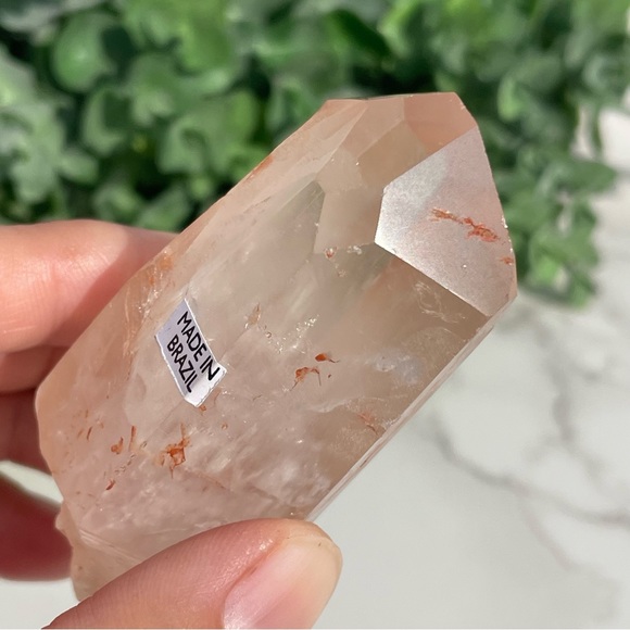 Tangerine Lemurian Quartz Crystal Point - Picture 5 of 17